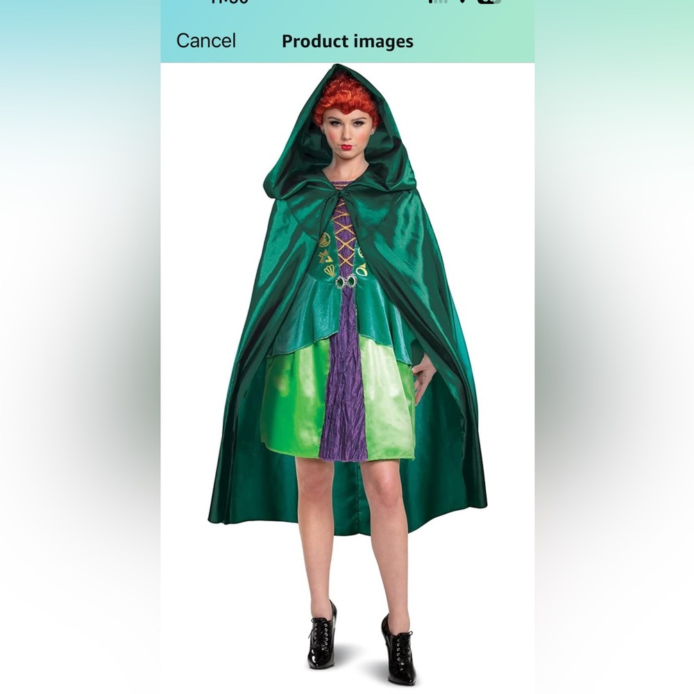 Wini Sanderson Hocus Pocus Costume Cape One Size Fits Most NWT
